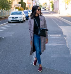 Checked Coat Casual Fall Street Style Jeans Fall Outfit Fall Style Autumn Look