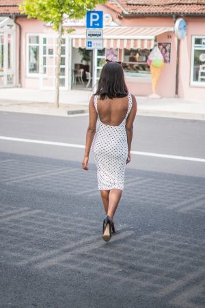 Black Girl Wearing Bodycon Midi Dress