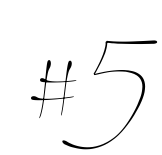handwritten number five #5