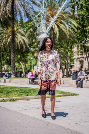 Pretty girl in a floral shirt dress - comparing yourself to others