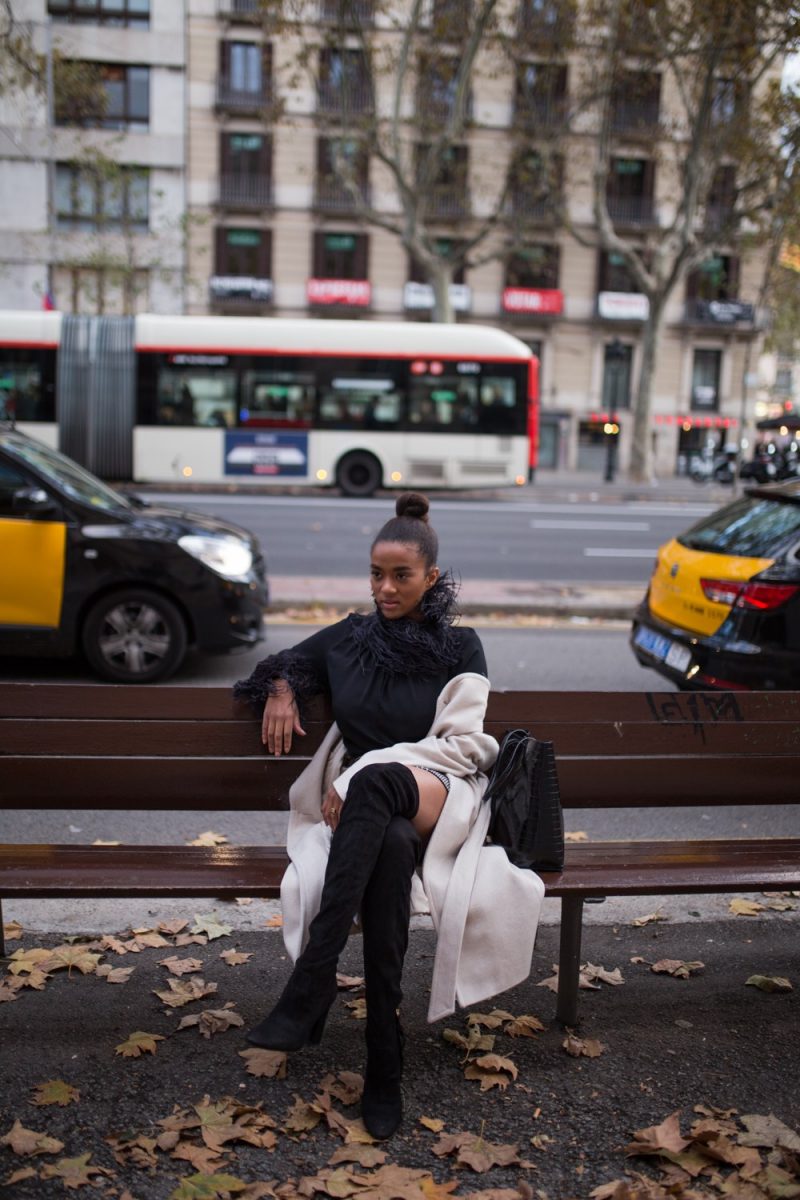 BLACK N WHITE WINTER WEAR OUTFIT