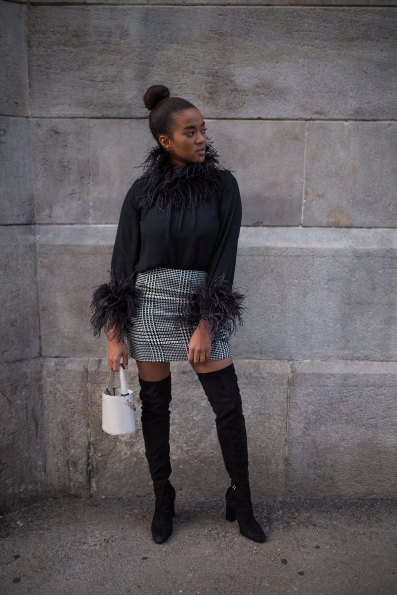 Black and White Winter Outfit: Mixed Pattern - Meet Miri