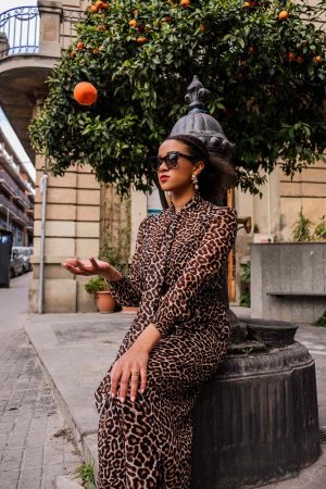 Leopard print dress for Fall Barcelona Fashion Blogger