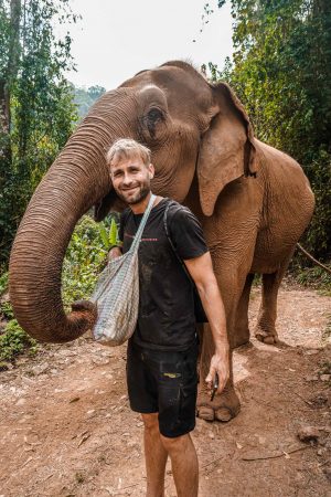 Blogger Photos with Elephant Thailand