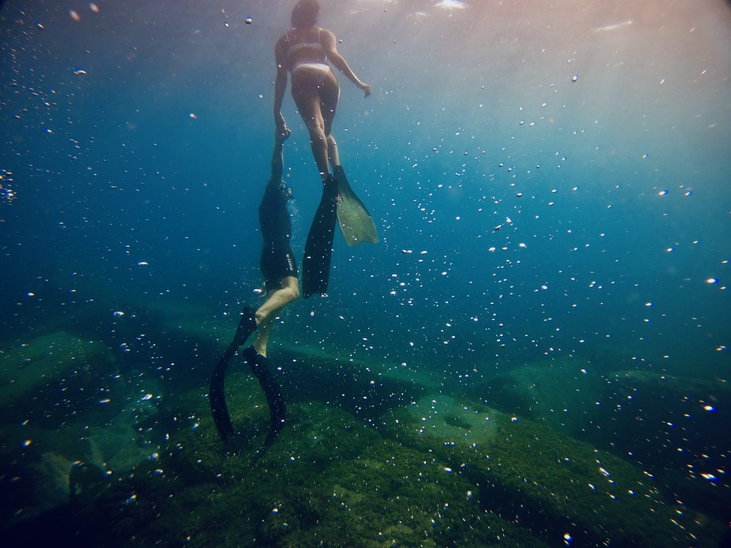 Underwater couple photography