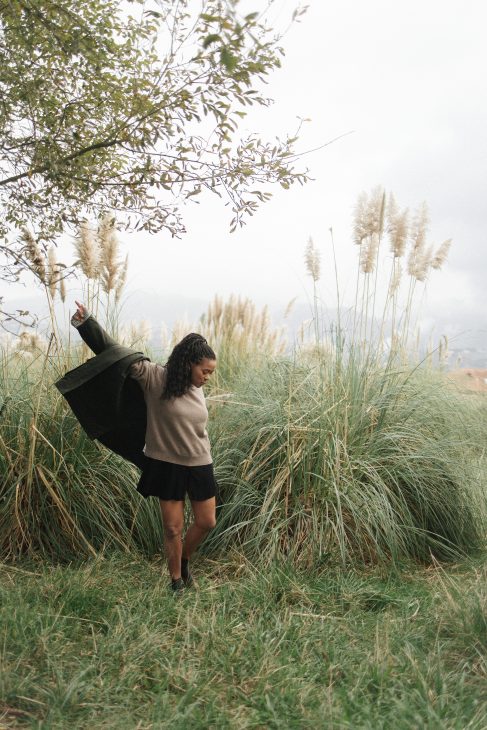 Girl in Pampasgrass Photoshoot