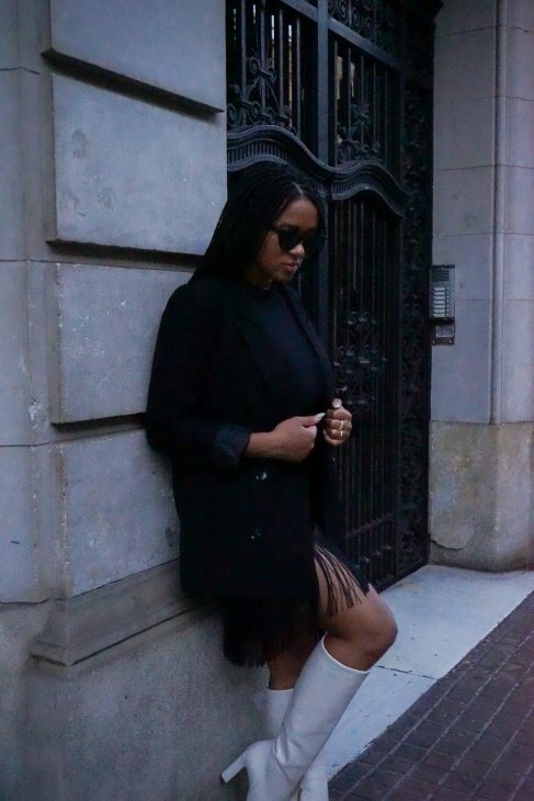 Influencer with braids, Celine belt 