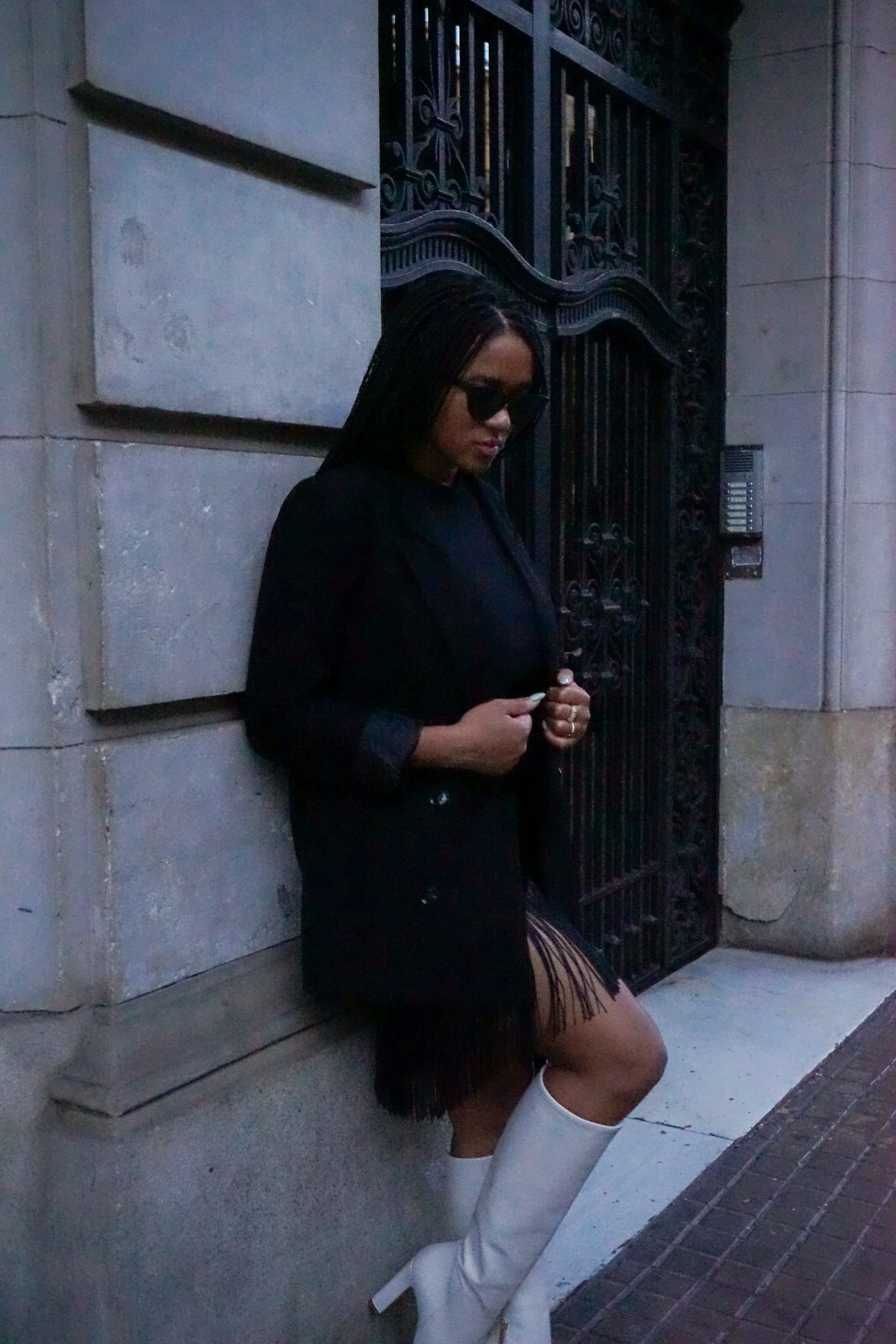 Influencer with braids, Celine belt
