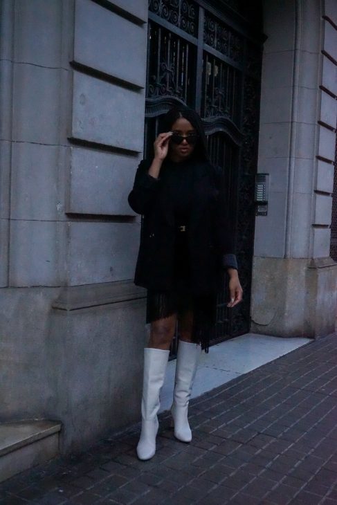 Influencer with braids, Celine belt 