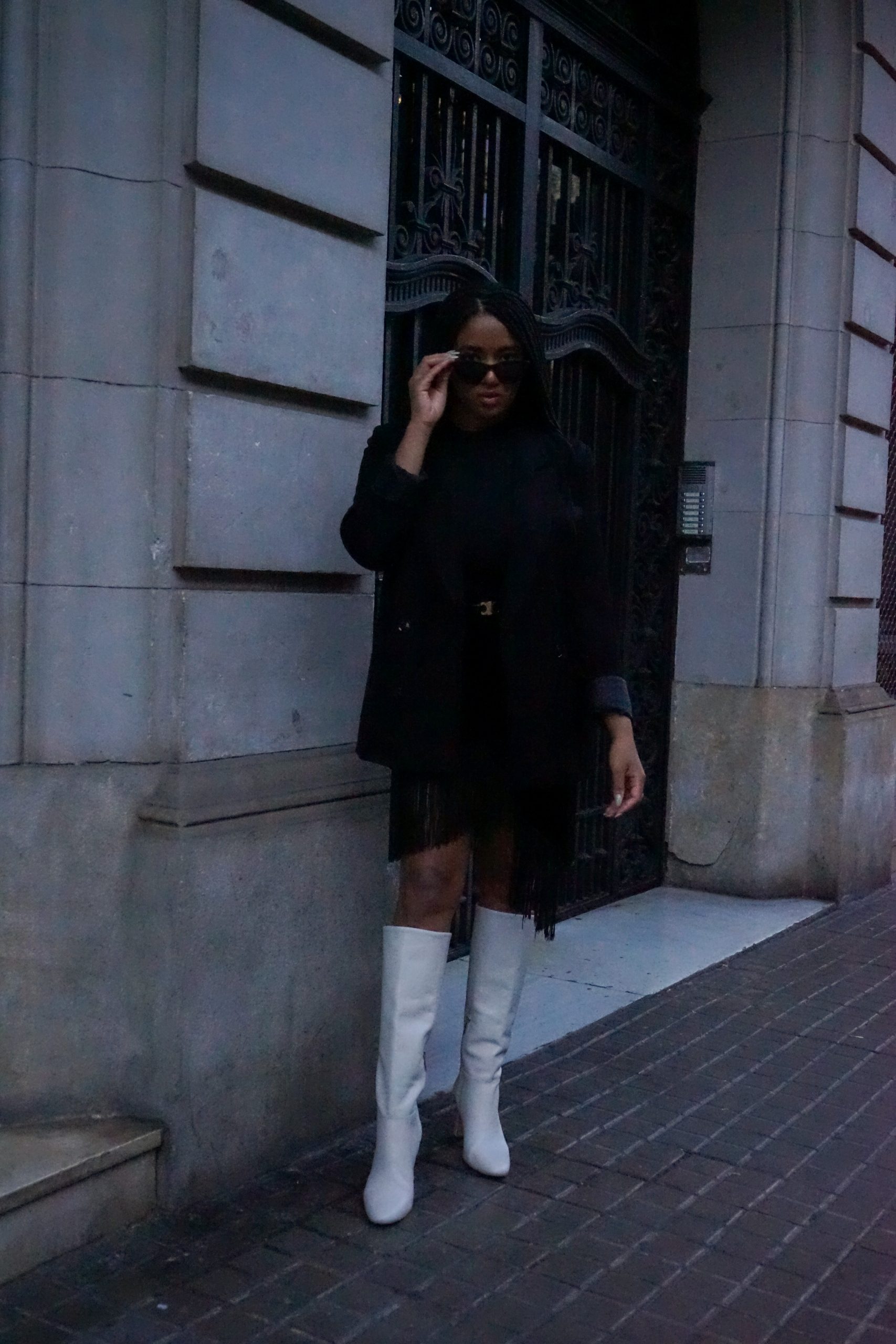 Influencer with braids, Celine belt